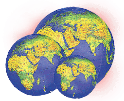 Dark Blue Topographical Inflatable Globes