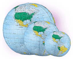 Light Blue Political Inflatable Globes