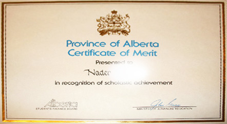 Province of Alberta Certificate of Merit Province of Alberta Certificate of Merit