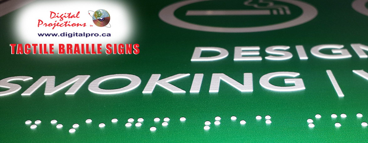 High Quality Custom Made Tactile Braille Signs from Digital Projections Calgary