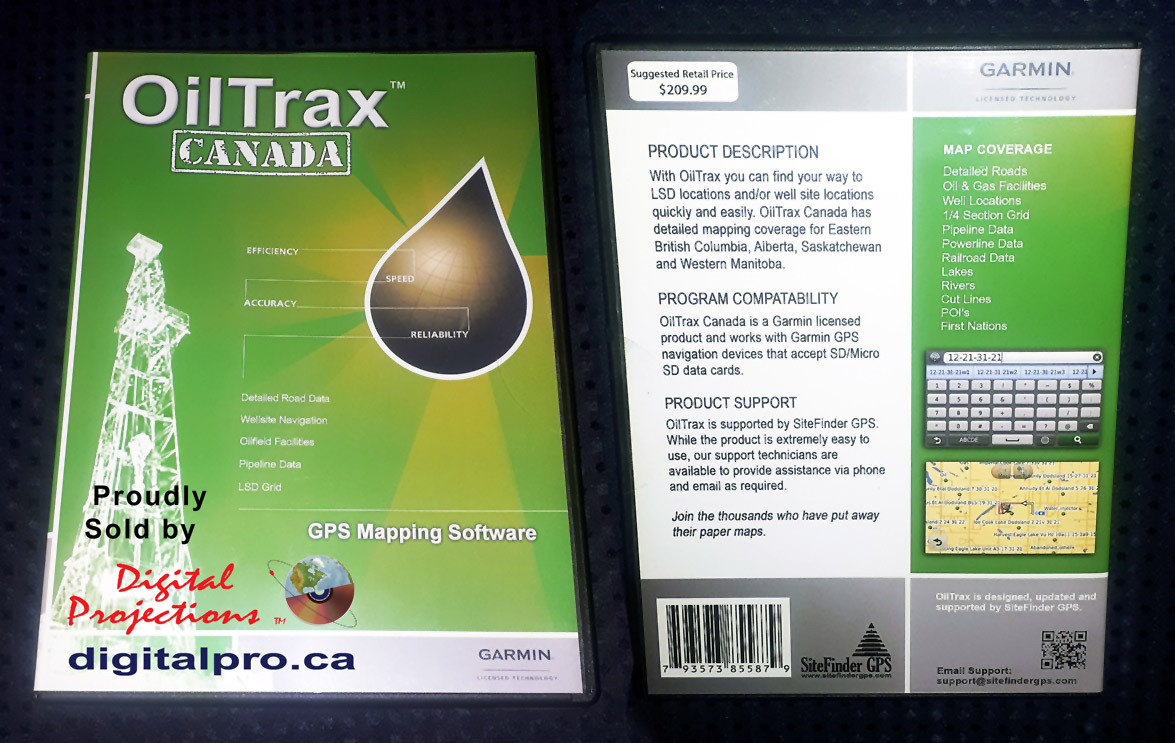 OilTrax Canada GPS Mapping for Garmin GPS Units