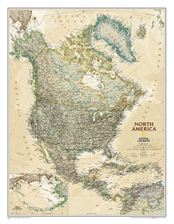 National Geographic - North America Executive Wall Map