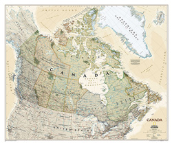 National Geographic - Canada Executive Wall Map