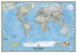 National Geographic World Wall Political Map