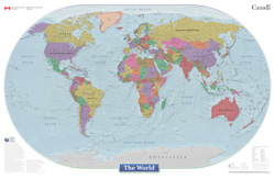 The Simplified World Wall Map by Natural Resources Canada
