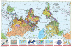 Upside Down World Map by ODT Maps